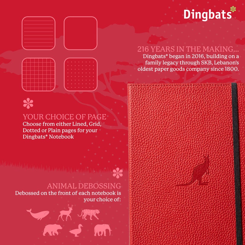 Dingbats* Notebooks Dingbats* Wildlife Plain Journal Notebook A5 - Vegan Leather Hardcover - Ideal for Work, Travel, Writing - with Pocket, Elastic Closure & Bookmark - Image 2